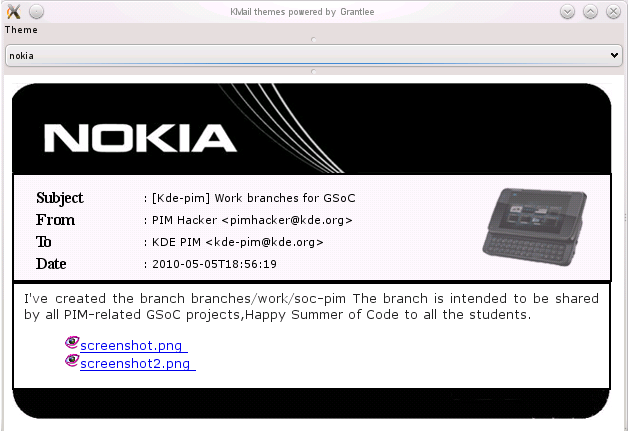 Nokia theme for Kmail